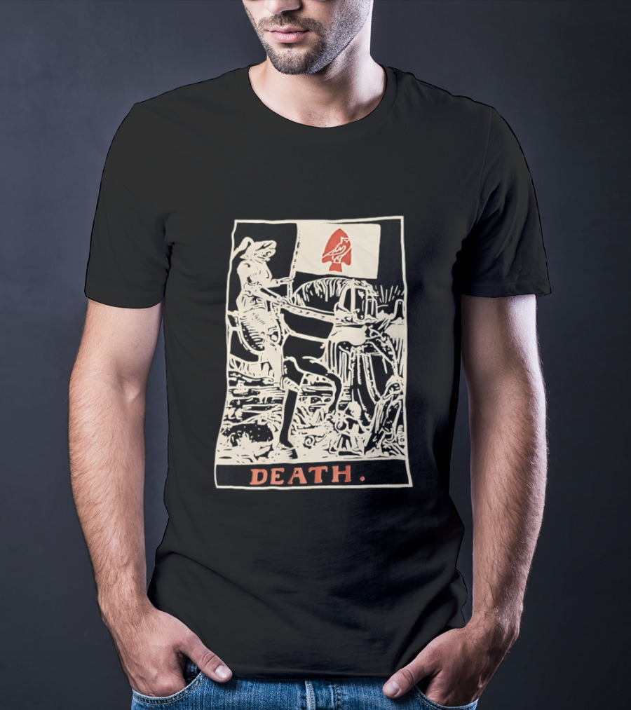 Death Tarot Card Knight Arrowhead Symbol Flag T-Shirt