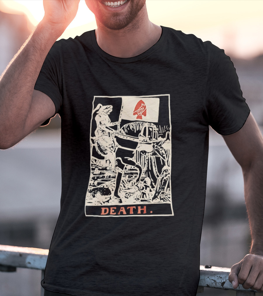 Death Tarot Card Knight Arrowhead Symbol Flag T-Shirt