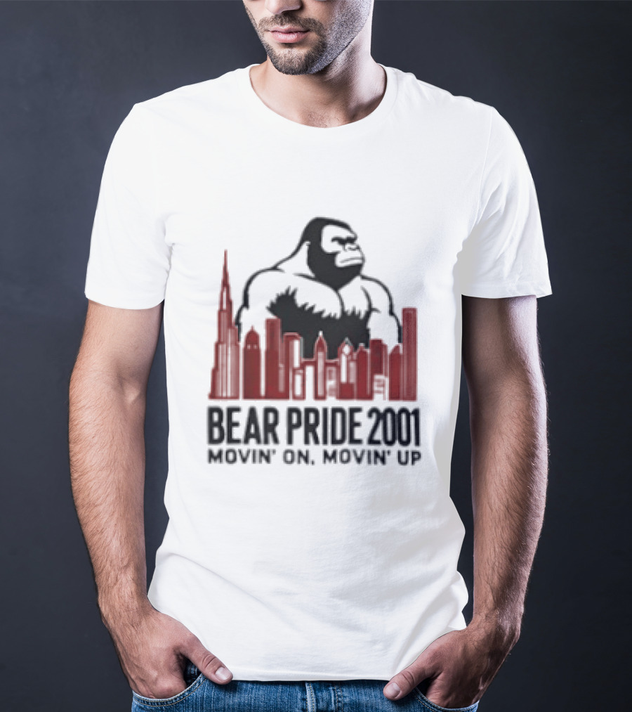 Bear Pride 2001 Movin' On Movin' Up Gorilla Skyline Cityscape T-Shirt