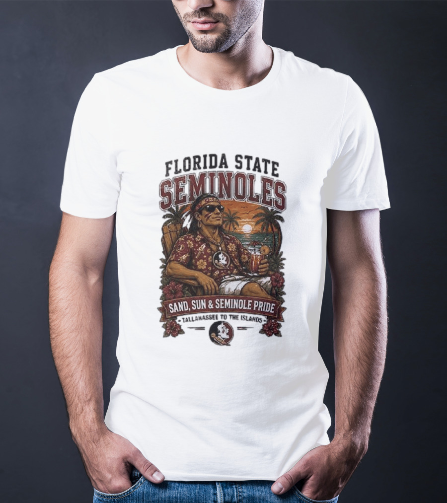 Florida State Seminoles Sand Sun Seminole Pride Tallahassee To The Islands T-Shirt