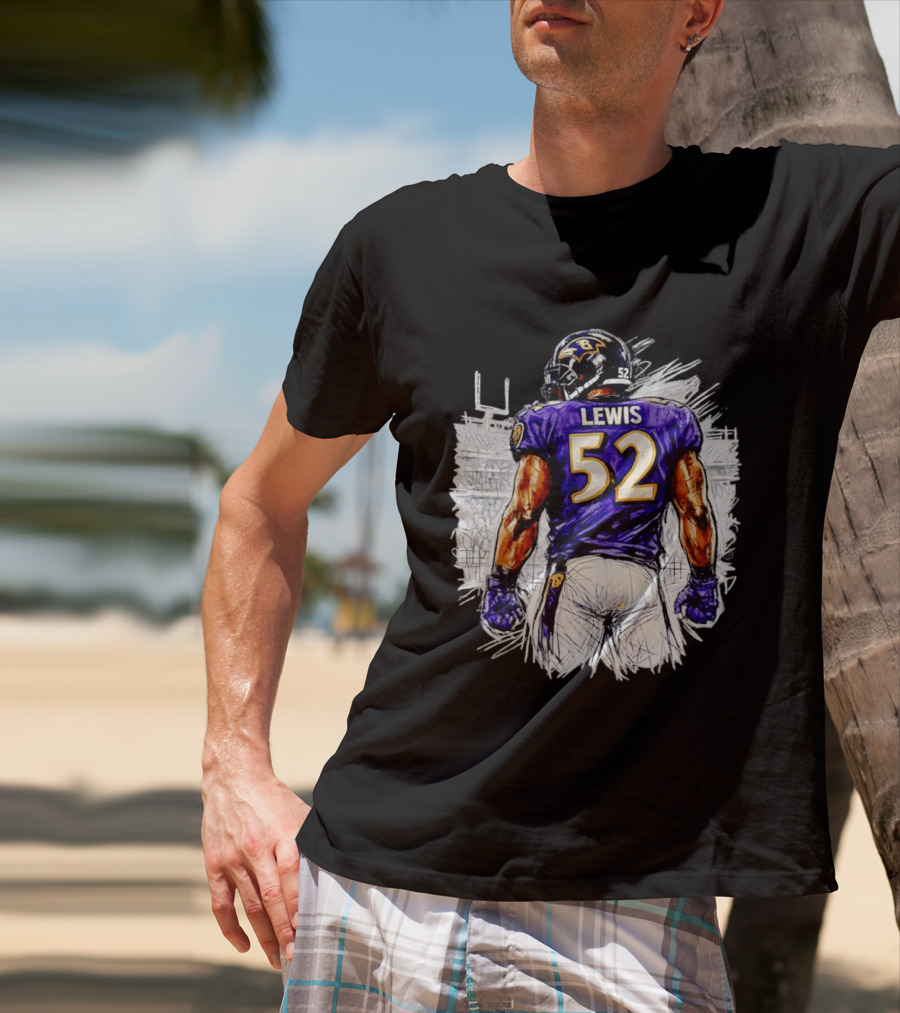 Ray Lewis Baltimore Ravens 52 Lewis Football Legendary Linebacker Ravens NFL Team T-Shirt