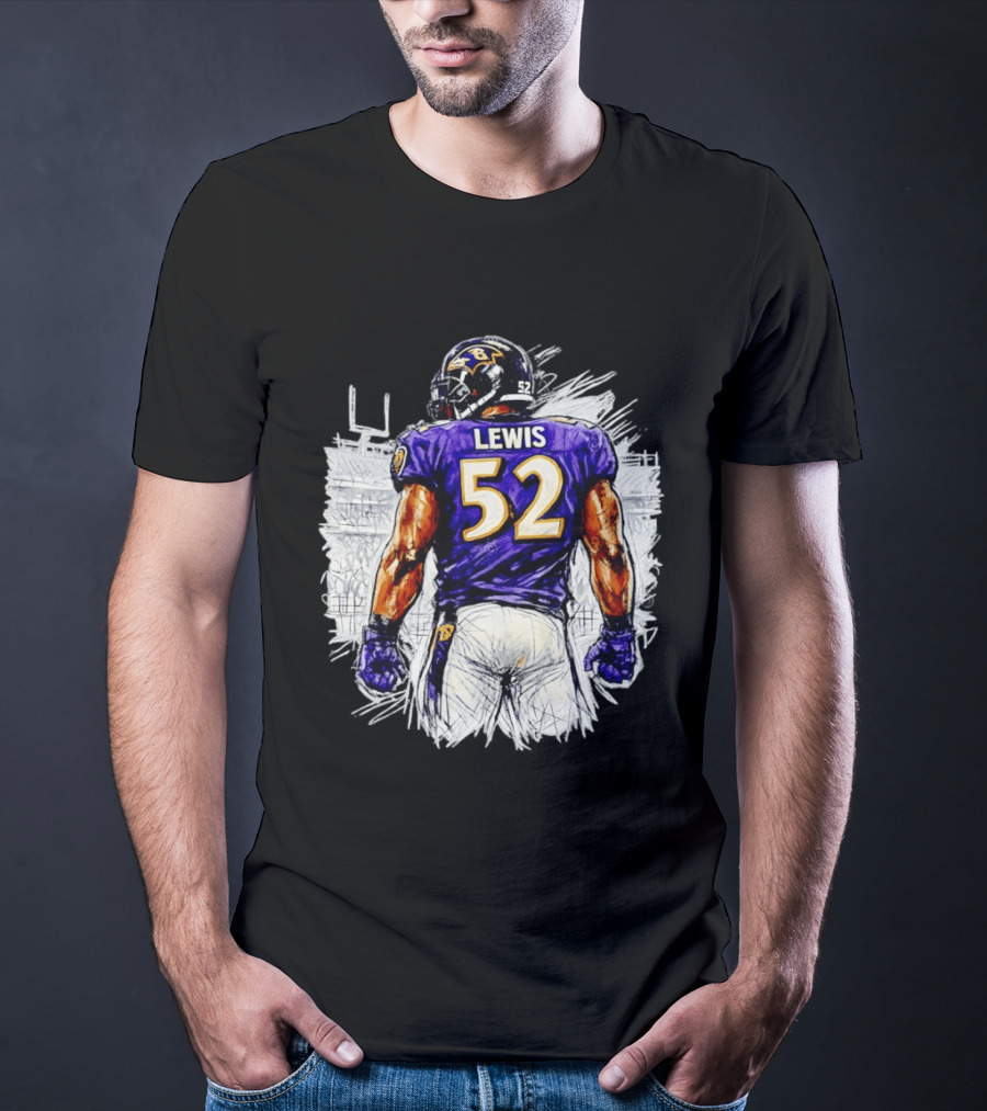 Ray Lewis Baltimore Ravens 52 Lewis Football Legendary Linebacker Ravens NFL Team T-Shirt