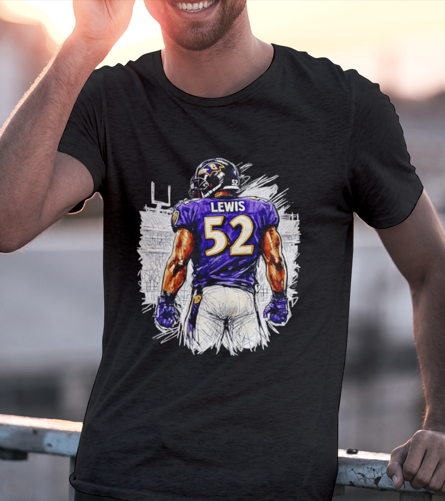 Ray Lewis Baltimore Ravens 52 Lewis Football Legendary Linebacker Ravens NFL Team T-Shirt