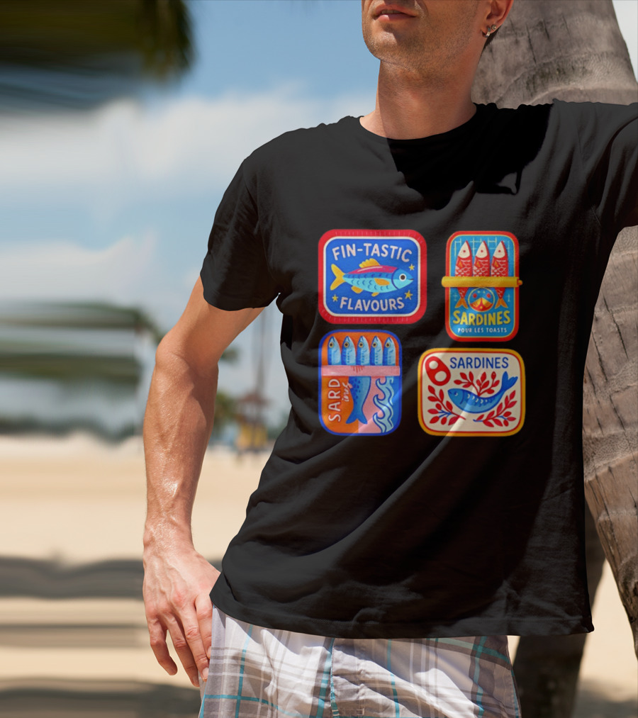 Fin Tastic Flavours Sardines Pour Les Toasts Sardines Sard Under The Sea T-Shirt