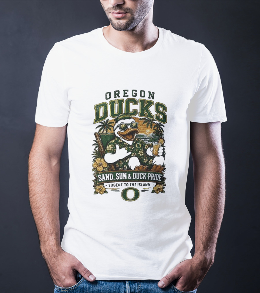 Oregon Ducks Sand Sun Duck Pride Eugene To The Island T-Shirt