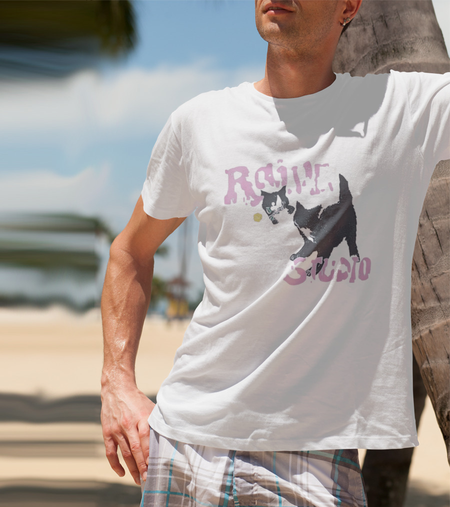 Raive Studio Cats Kitten Playful Black Cat T-Shirt