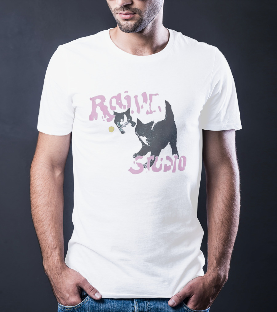 Raive Studio Cats Kitten Playful Black Cat T-Shirt