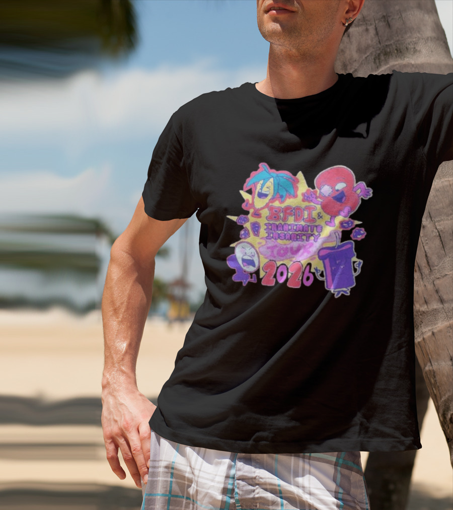 BFDI & Inanimate Insanity Tour 2026 Characters And Fun Adventure T-Shirt