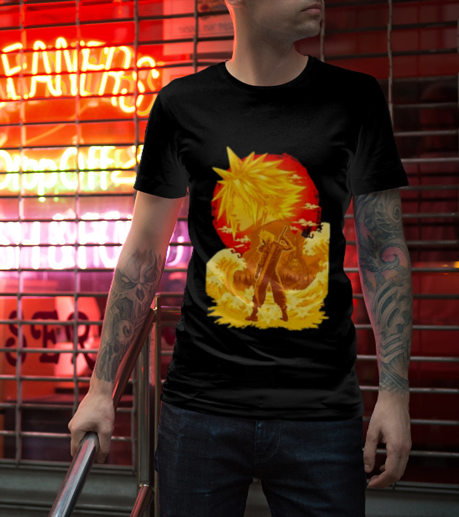 Cloud Strife Final Fantasy VII Shinra Ukiyo E Wave T-Shirt