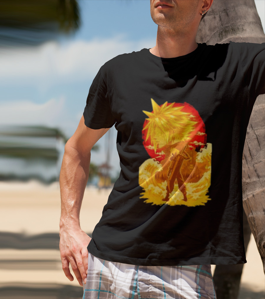 Cloud Strife Final Fantasy VII Shinra Ukiyo E Wave T-Shirt