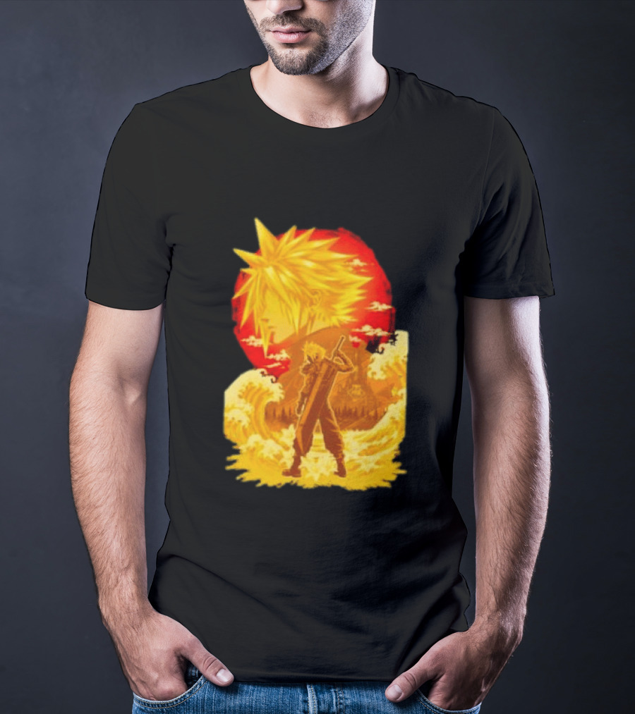 Cloud Strife Final Fantasy VII Shinra Ukiyo E Wave T-Shirt