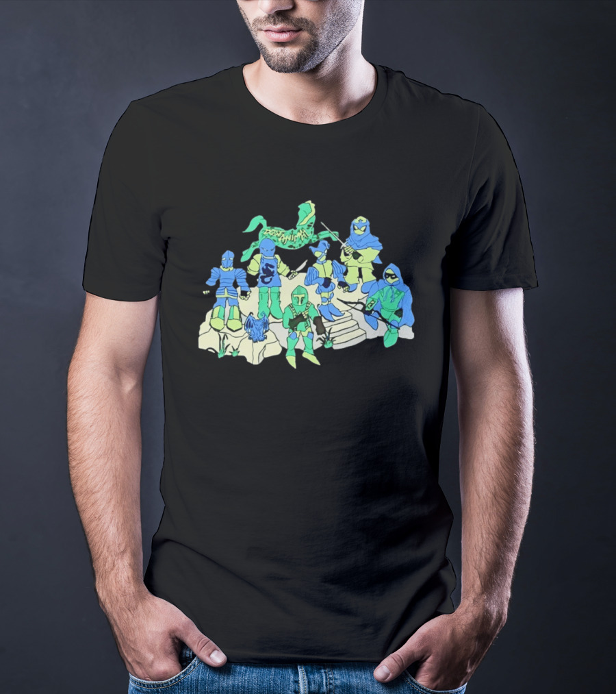 Dungeon Animal Fantasy Knight Warriors Group T-Shirt