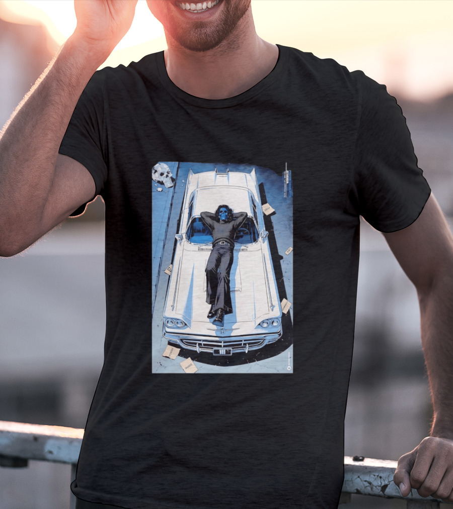 Filter Charlotte You Are The Content Now Tour Blue Skull Man On Classic Car T-Shirt