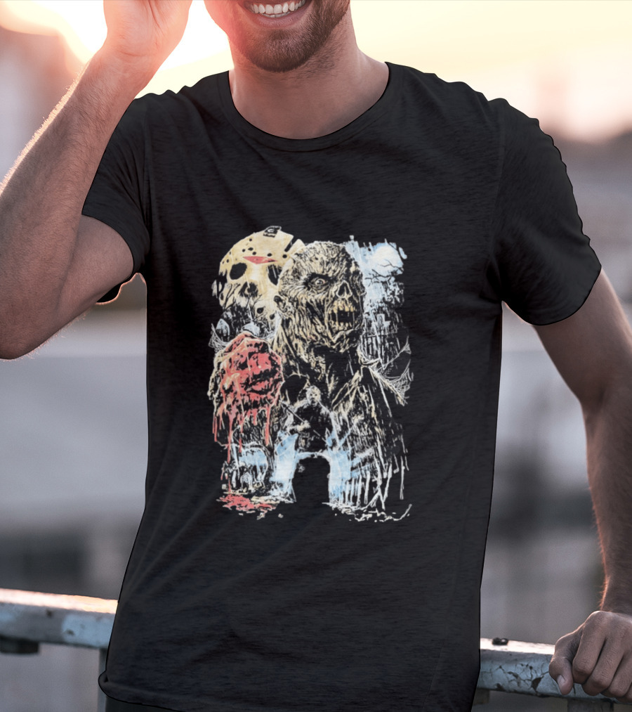 Jason Voorhees Classic Mask And Horror Icons Friday The 13th T-Shirt