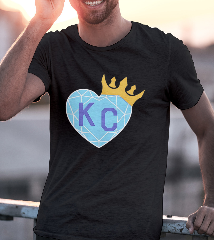 KC Diamond Heart With Golden Crown T-Shirt
