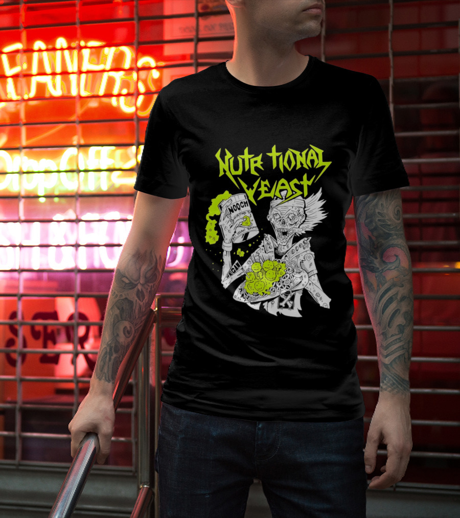 Nutritional Yeast Nooch Vegan Yummy B12 Skeleton T-Shirt