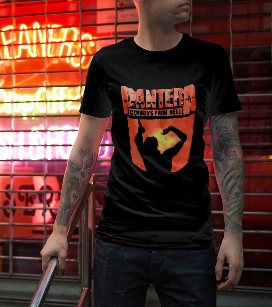 Pantera Cowboys From Hell Heavy Metal Distressed Skull T-Shirt