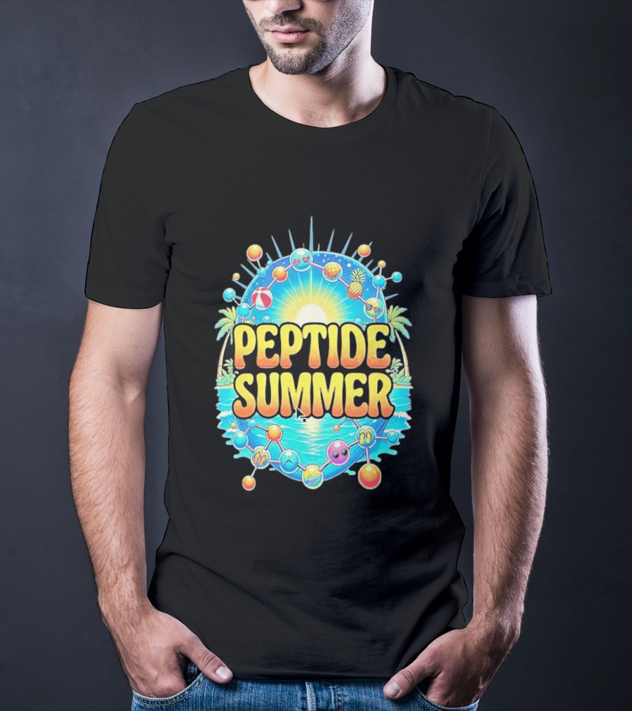 Peptide Summer Tropical Molecular Science Beach Vibe T-Shirt