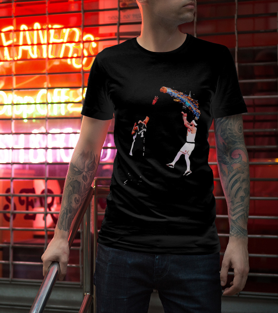 Wembanyama Vs New York Basketball Player Dynamic Showdown T-Shirt