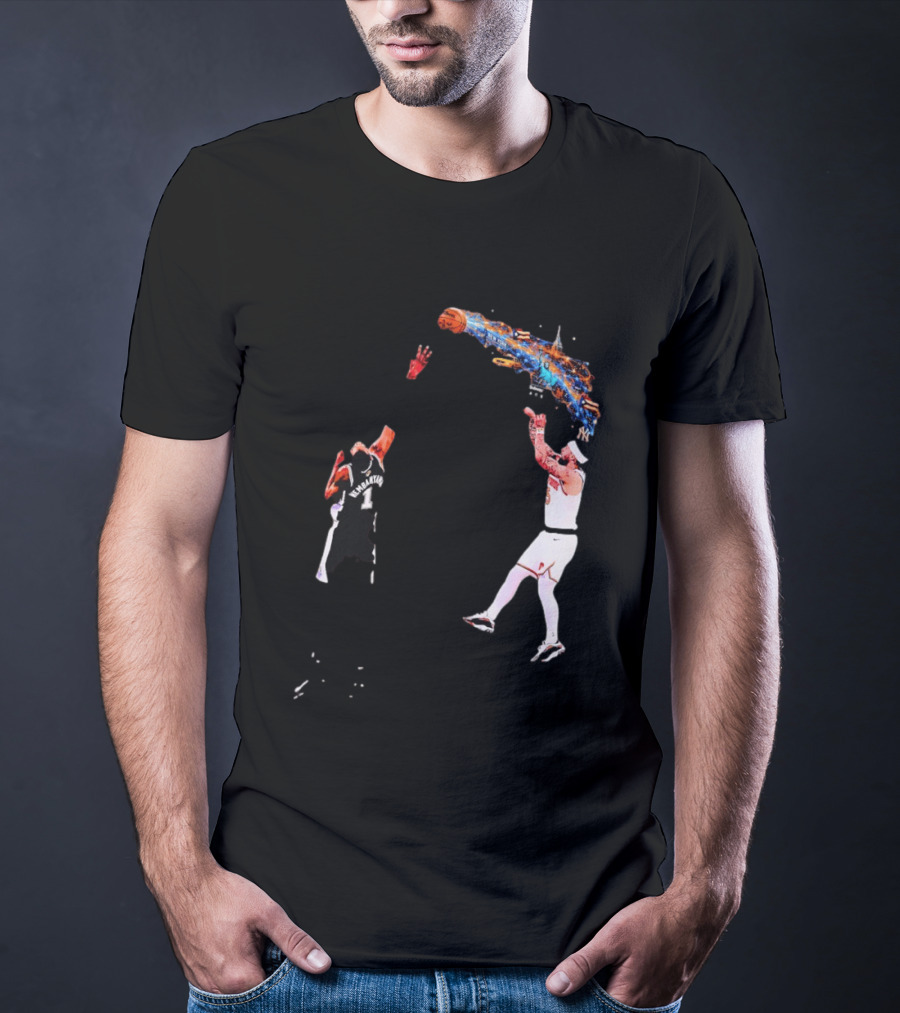 Wembanyama Vs New York Basketball Player Dynamic Showdown T-Shirt