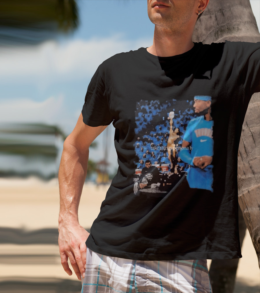 Shai Gilgeous Alexander Take Things Personally Blue Outfit And Black T-Shirt