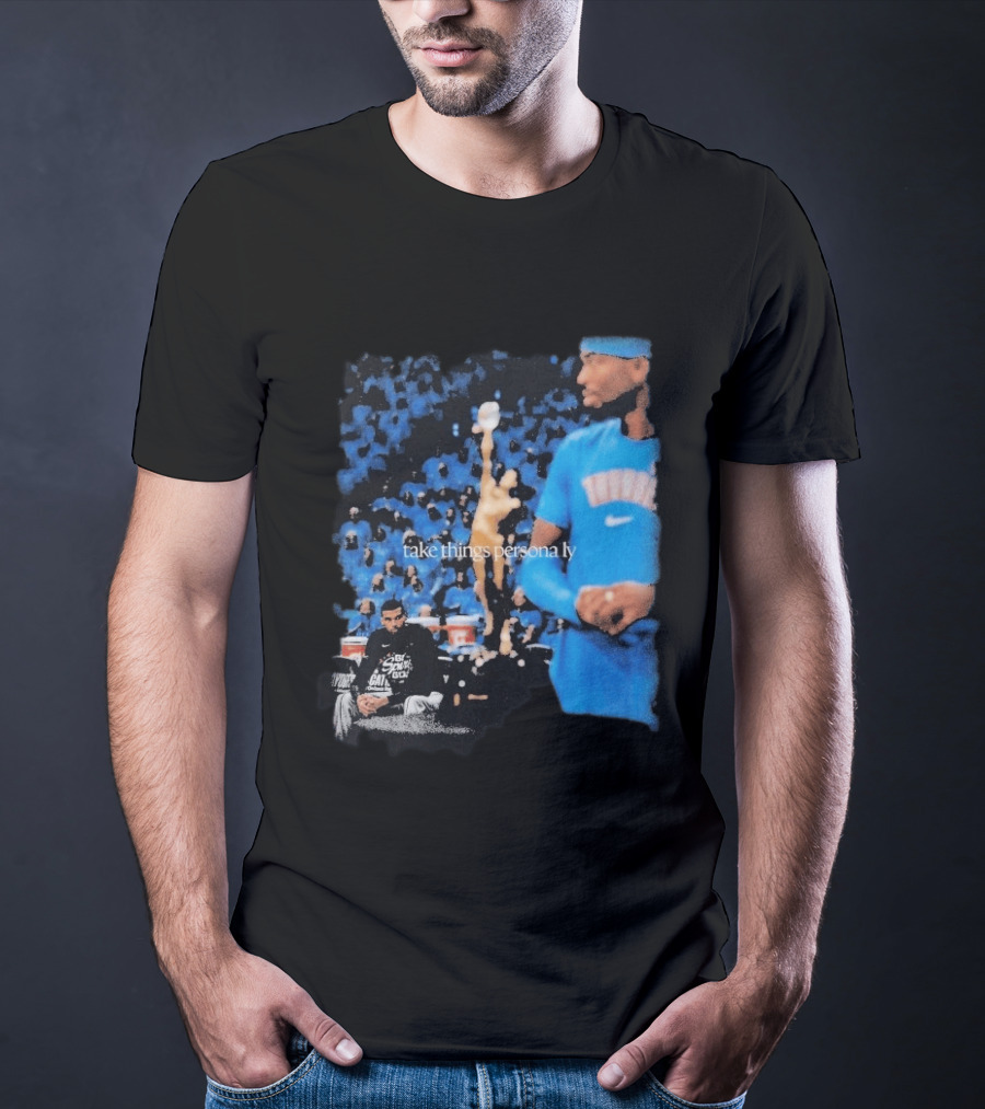Shai Gilgeous Alexander Take Things Personally Blue Outfit And Black T-Shirt