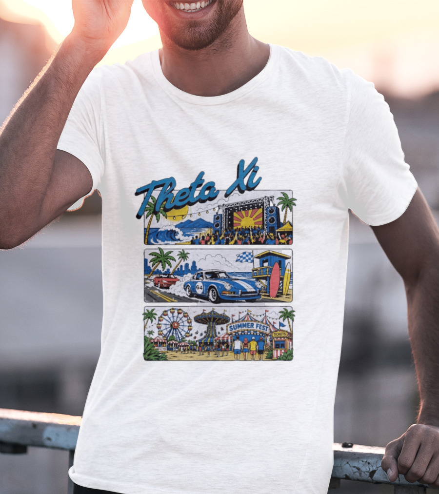 Theta Xi Summer Fest Beach Concert Car Show Ferris Wheel Tickets T-Shirt