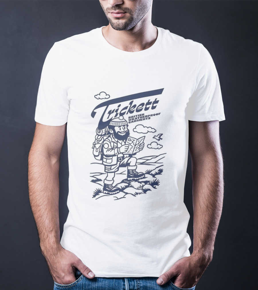 Trickett Hiker In British Landscape With Weatherproof Gear T-Shirt
