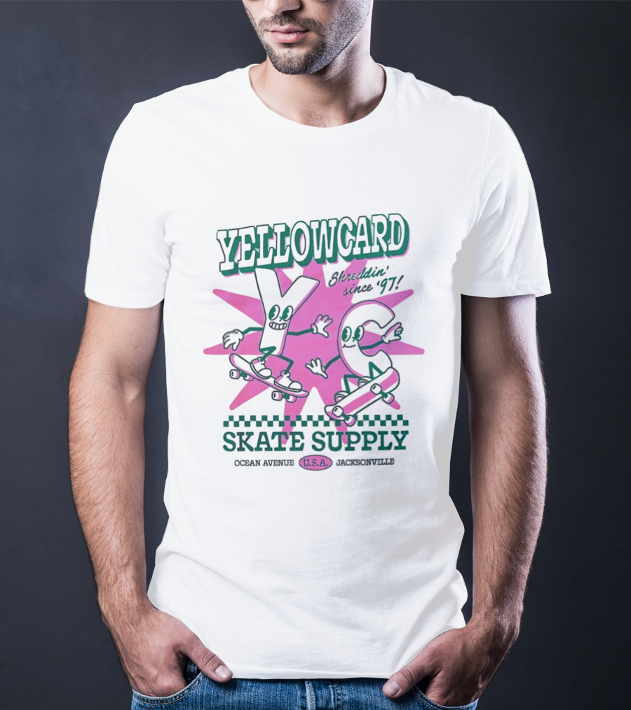 Yellowcard Skatin' Since 97 Ocean Avenue Jacksonville U.S.A. Skate Supply T-Shirt