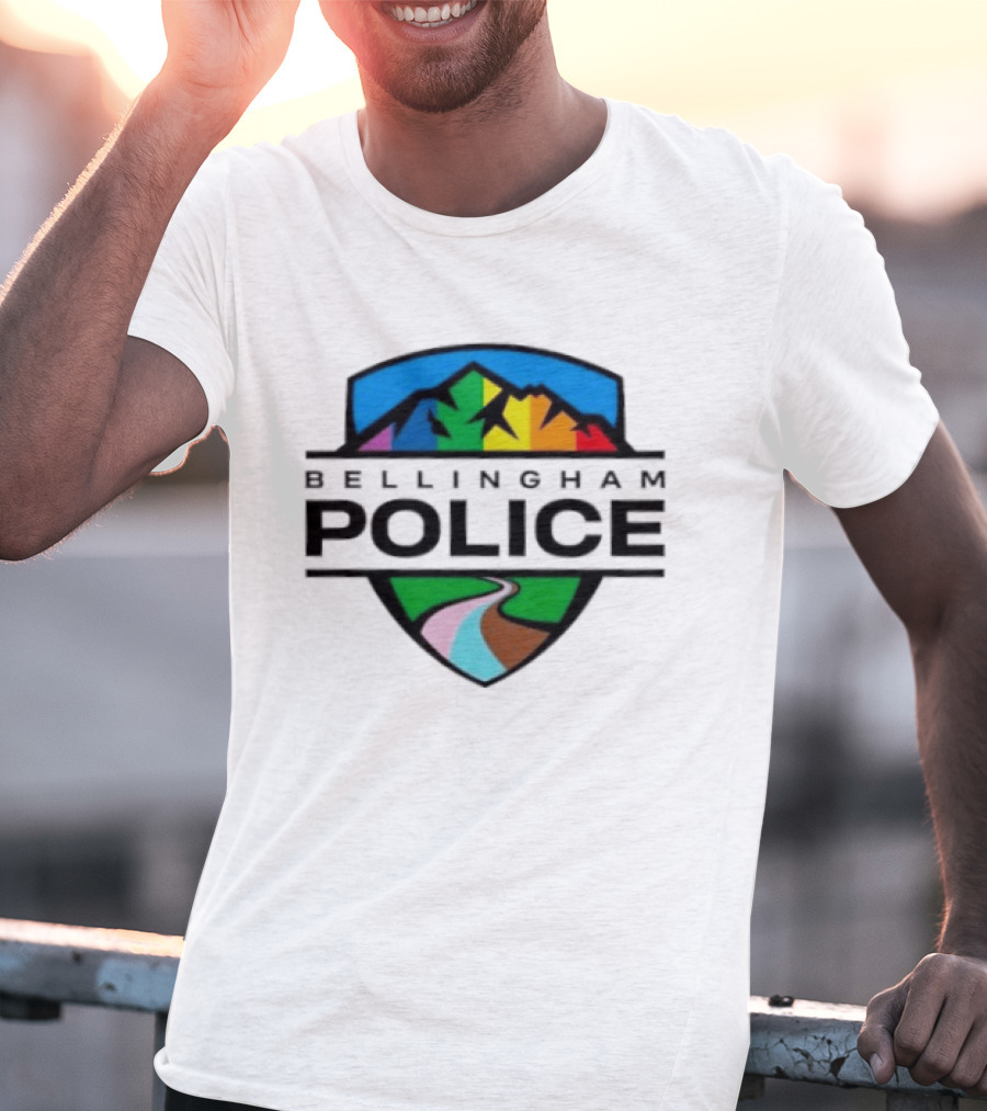 Bellingham Police Pride Mountain Shield LGBTQ Pathway T-Shirt