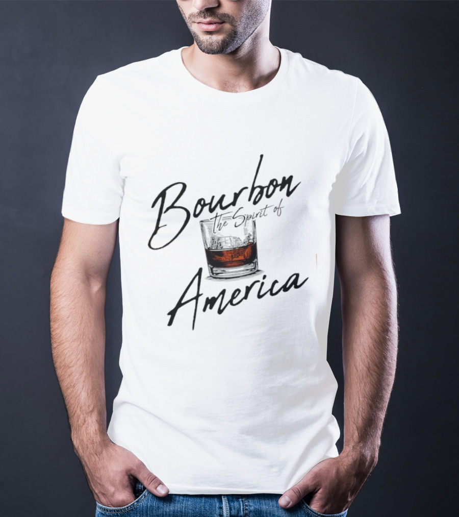 Bourbon The Spirit Of America Whiskey Glass T-Shirt