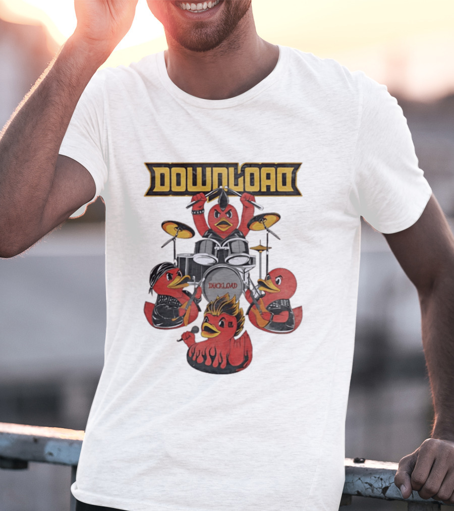 Download Festival Duck Band Rock Drummers T-Shirt
