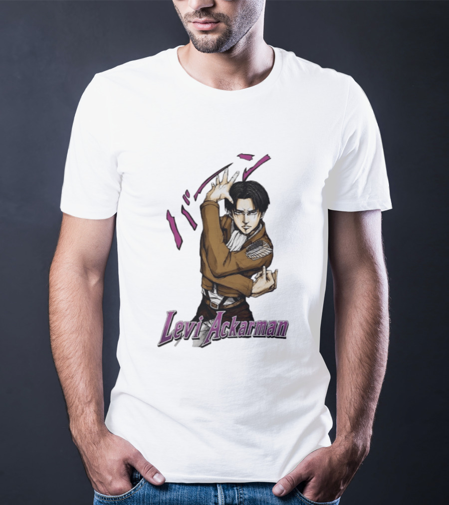 Levi Ackerman Anime Character Pose Attack On Titan Manga T-Shirt