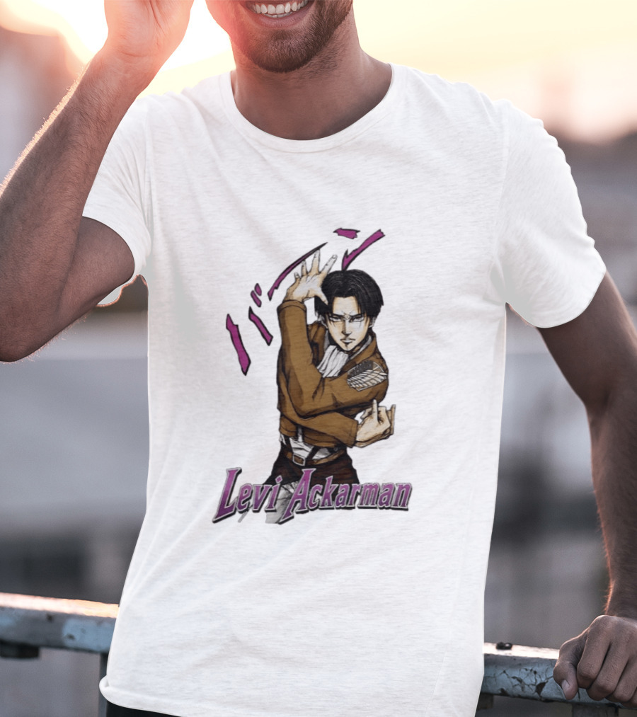 Levi Ackerman Anime Character Pose Attack On Titan Manga T-Shirt