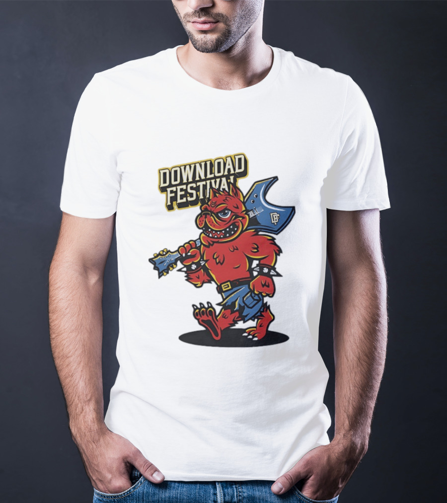 Download Festival Hellhound Character With Guitar T-Shirt