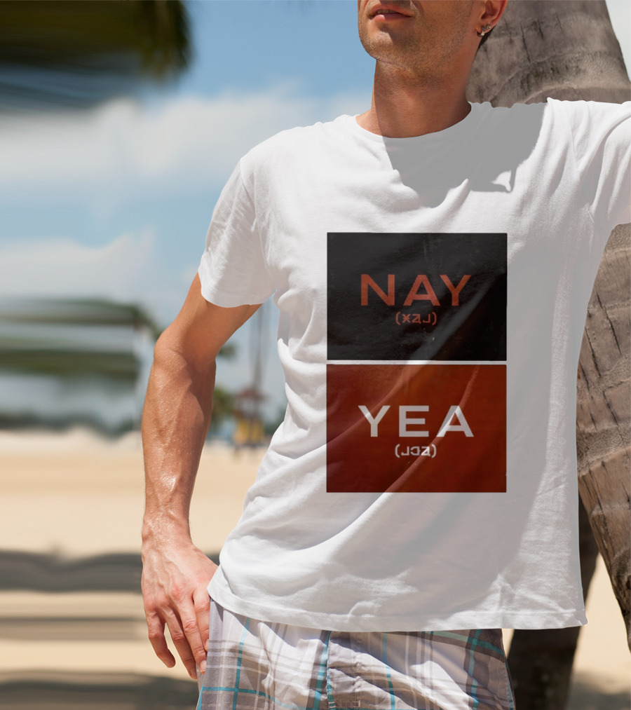 Nay Yea Minimalist Affirmation Negation Optical Illusion T-Shirt