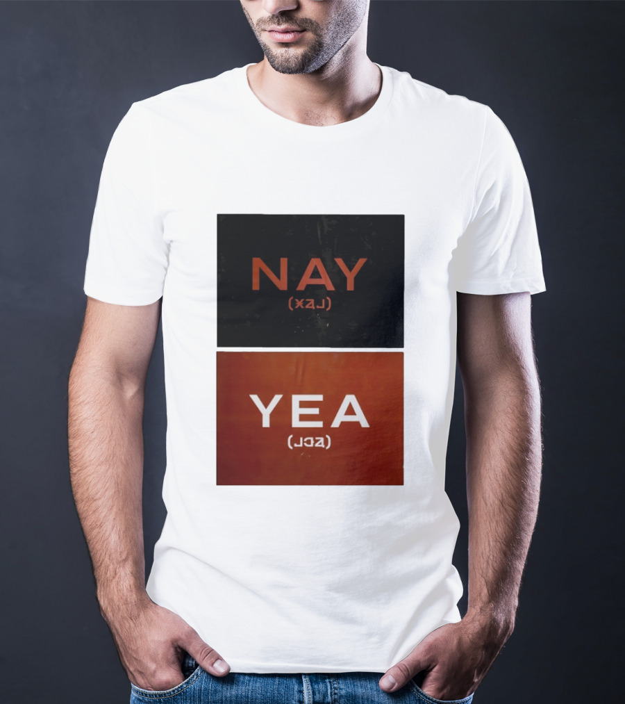 Nay Yea Minimalist Affirmation Negation Optical Illusion T-Shirt