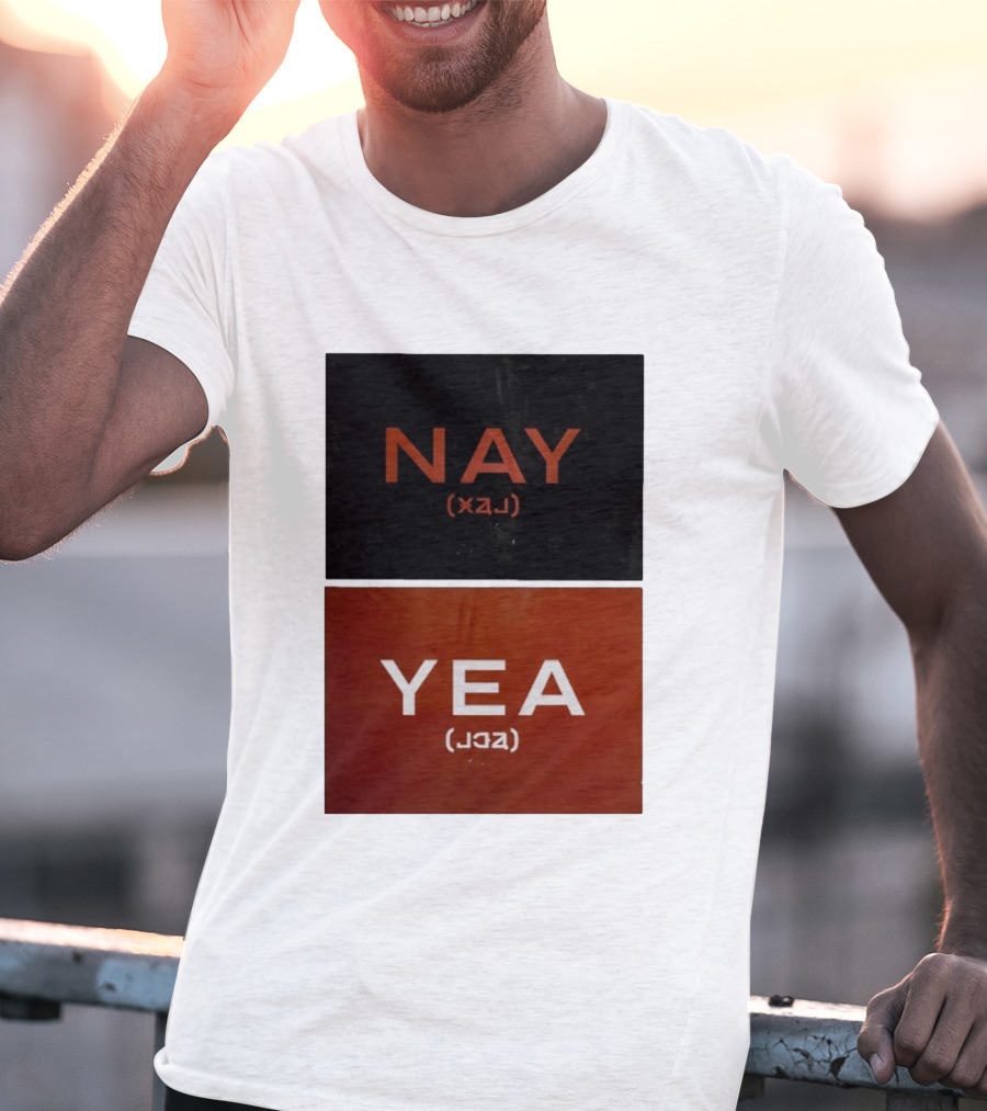 Nay Yea Minimalist Affirmation Negation Optical Illusion T-Shirt