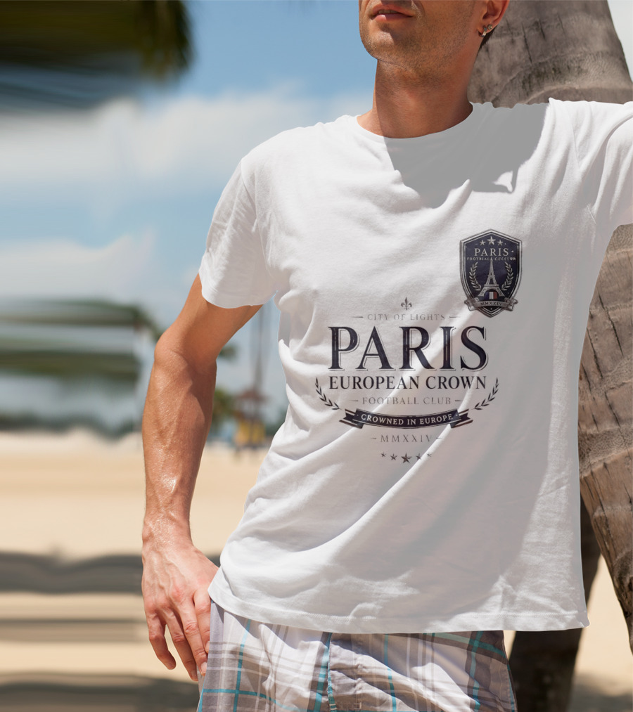 Paris City Of Light European Crown Football Club T-Shirt