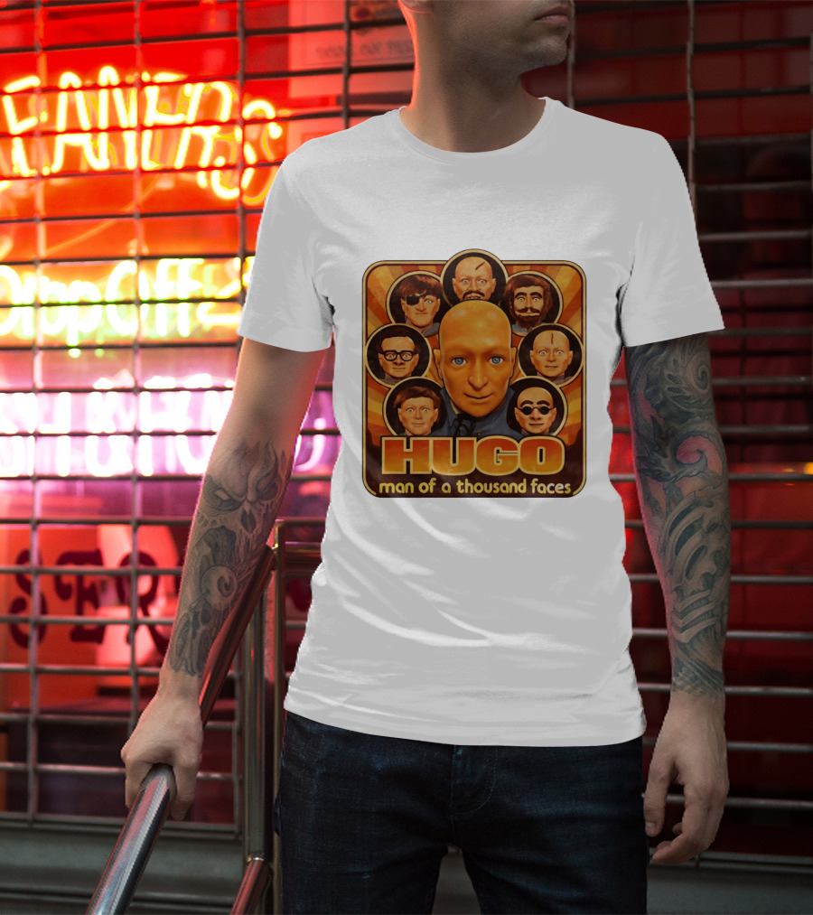 Hugo Man Of A Thousand Faces Ventriloquist Dummy Mask Collection T-Shirt