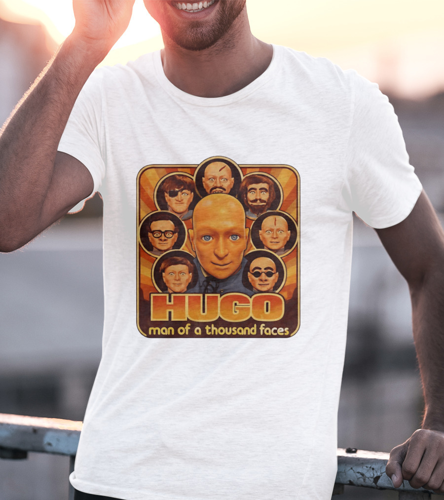 Hugo Man Of A Thousand Faces Ventriloquist Dummy Mask Collection T-Shirt