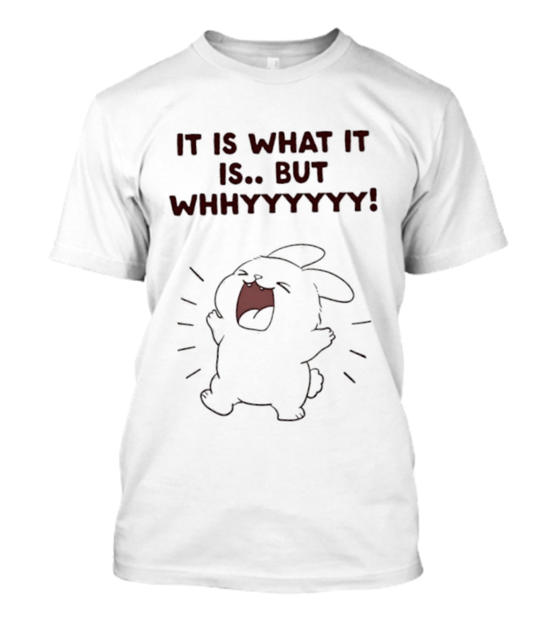 It Is What It Is But Whyyyyyy Bunny Crying Cartoon T-Shirt