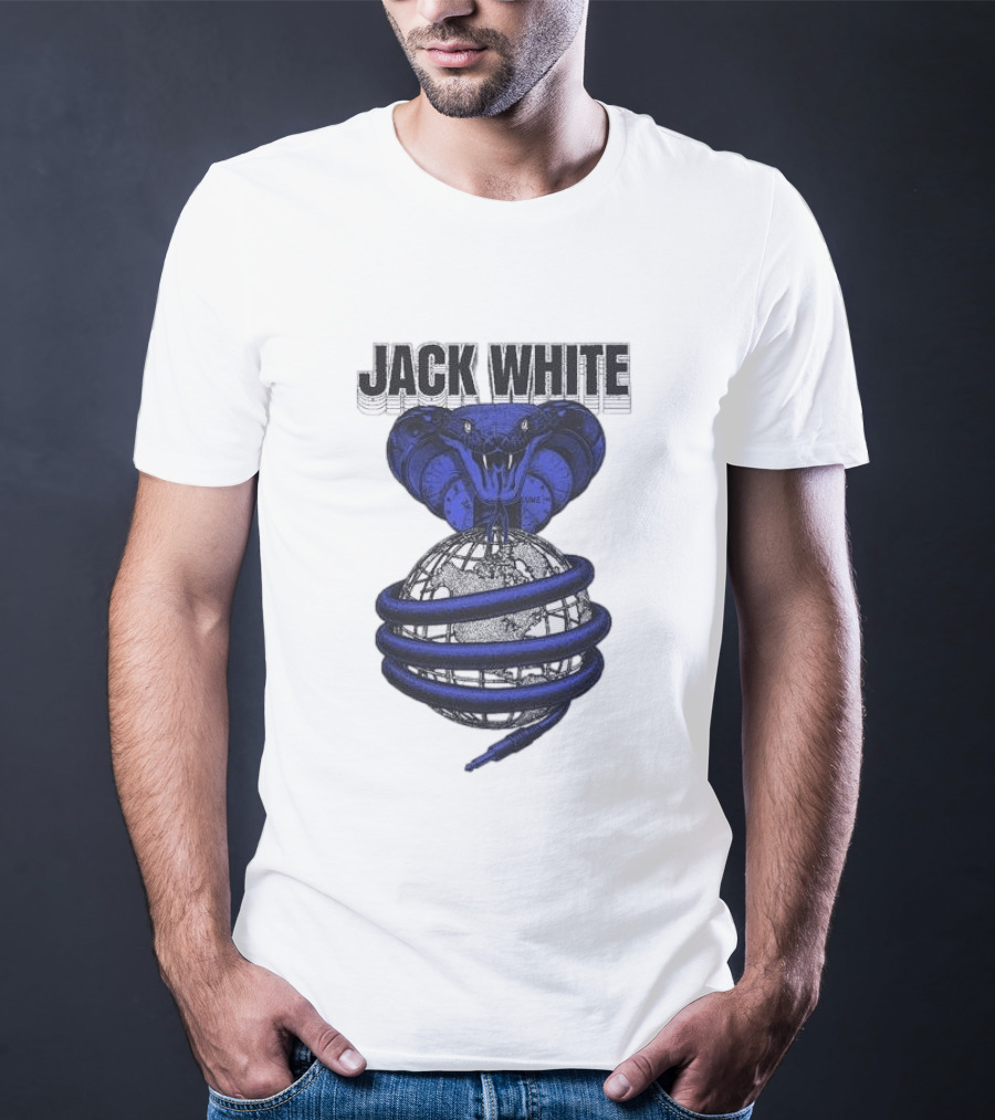Jack White No Name Tour 2026 Snake Wrapped Around Globe T-Shirt