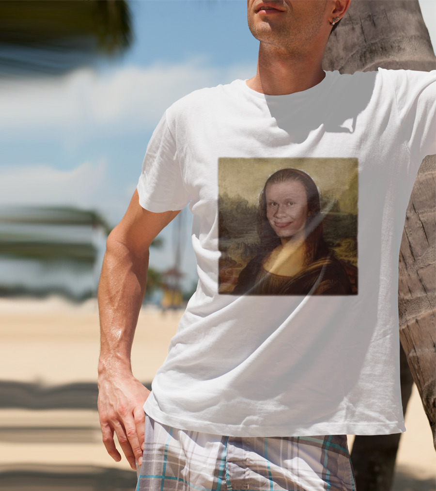 Mona Lisa Erling Haaland Meme Face Fusion T-Shirt