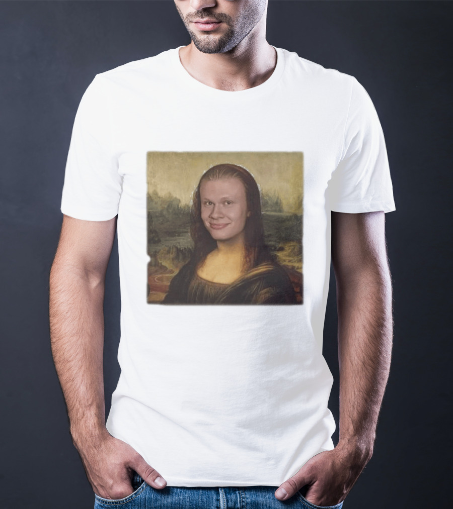 Mona Lisa Erling Haaland Meme Face Fusion T-Shirt