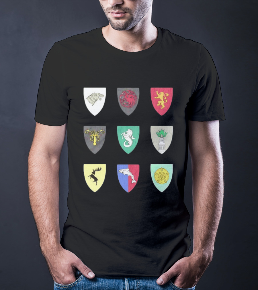 Game Of Thrones Westeros House Sigils Stark Targaryen Lannister Greyjoy Tully Baratheon بأأ** T-Shirt