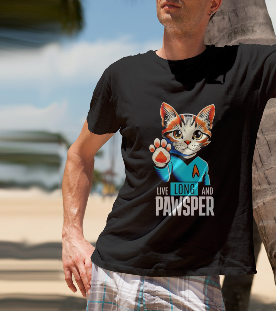 Cat Live Long And Pawsper Fun Feline Cosplay T-Shirt
