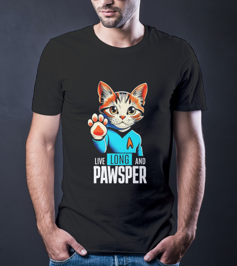 Cat Live Long And Pawsper Fun Feline Cosplay T-Shirt