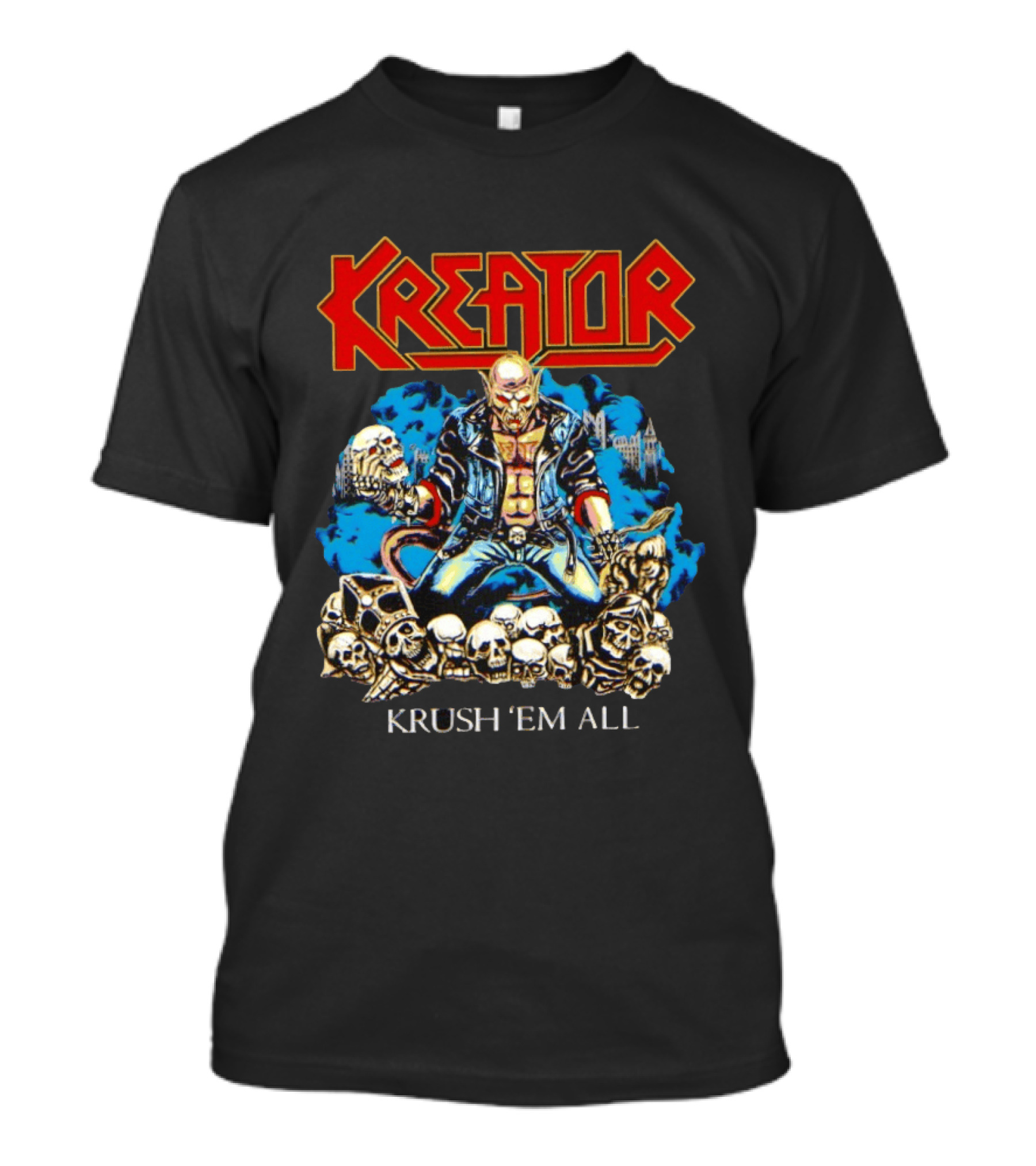 Kreator Krush 'Em All Thrash Metal Skulls And Warrior T-Shirt