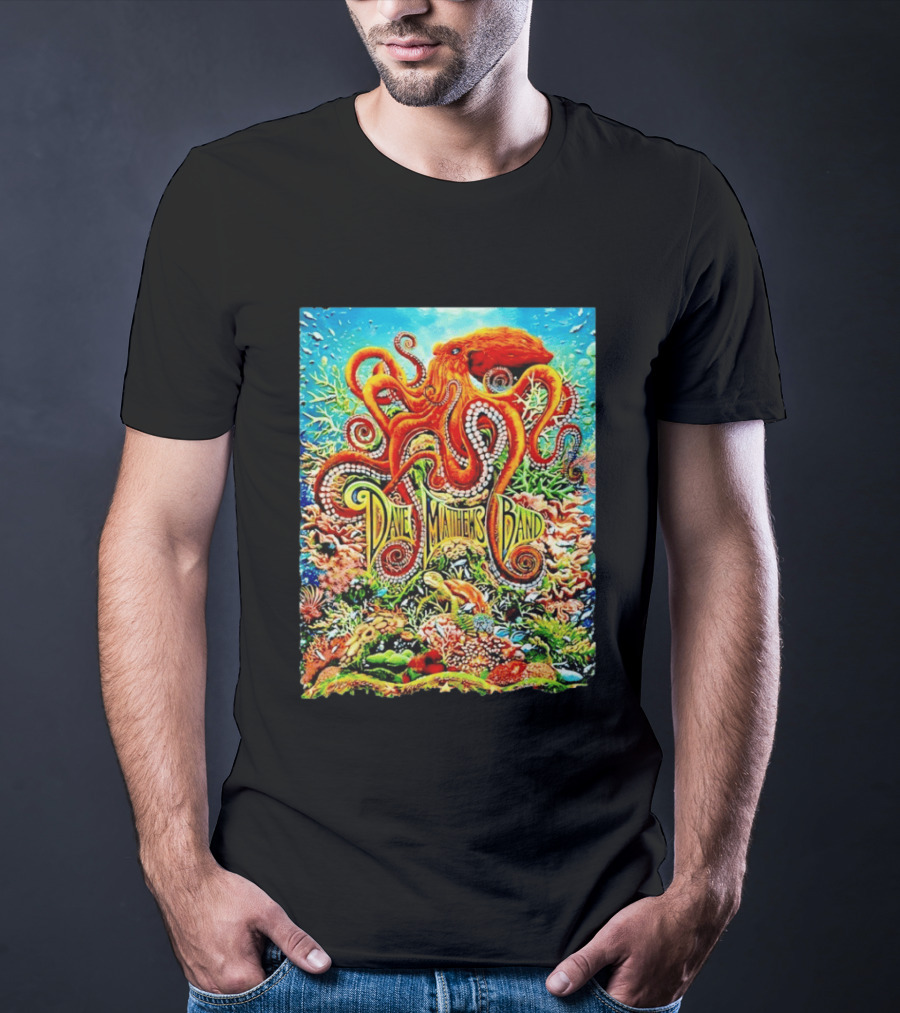 Dave Matthews Band Camden New Freedom Mortgage Pavilion July 11 2026 Colorful Octopus Underwater Scene T-Shirt